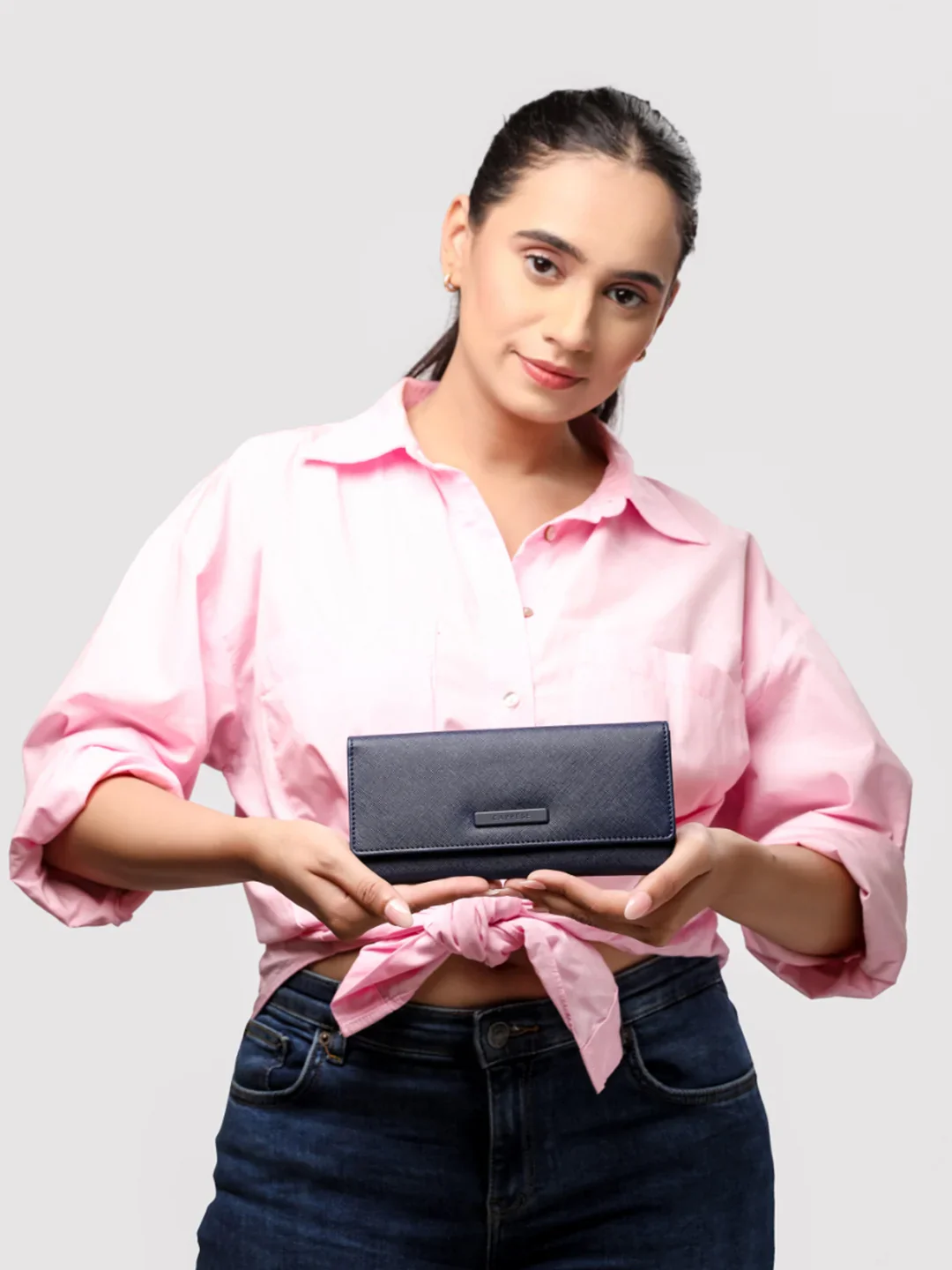 Caprese Sophia Medium Navy Flap Wallet - Image 3