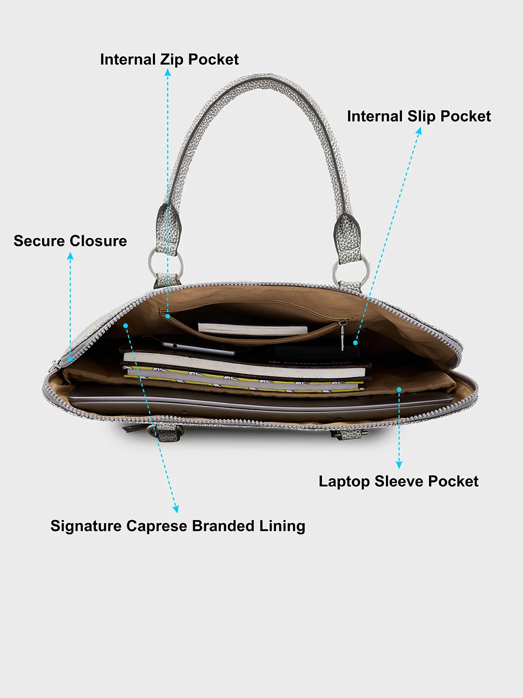 Caprese Splash Large Beige Laptop - Image 8
