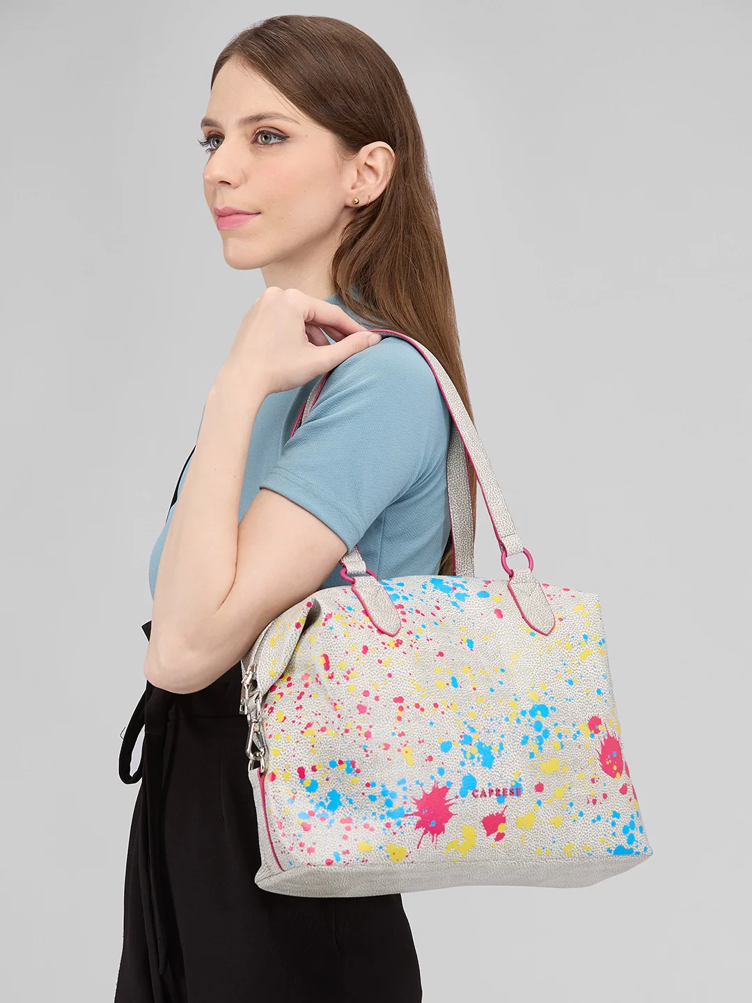 Caprese Splash Large Beige Tote - Image 3