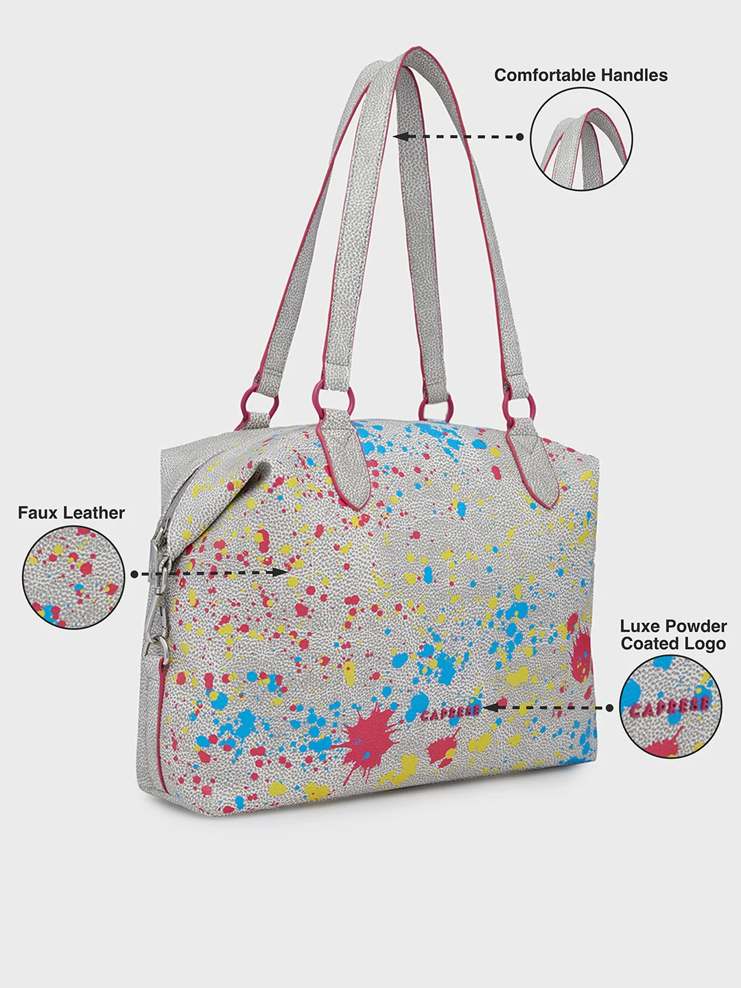 Caprese Splash Large Beige Tote - Image 7