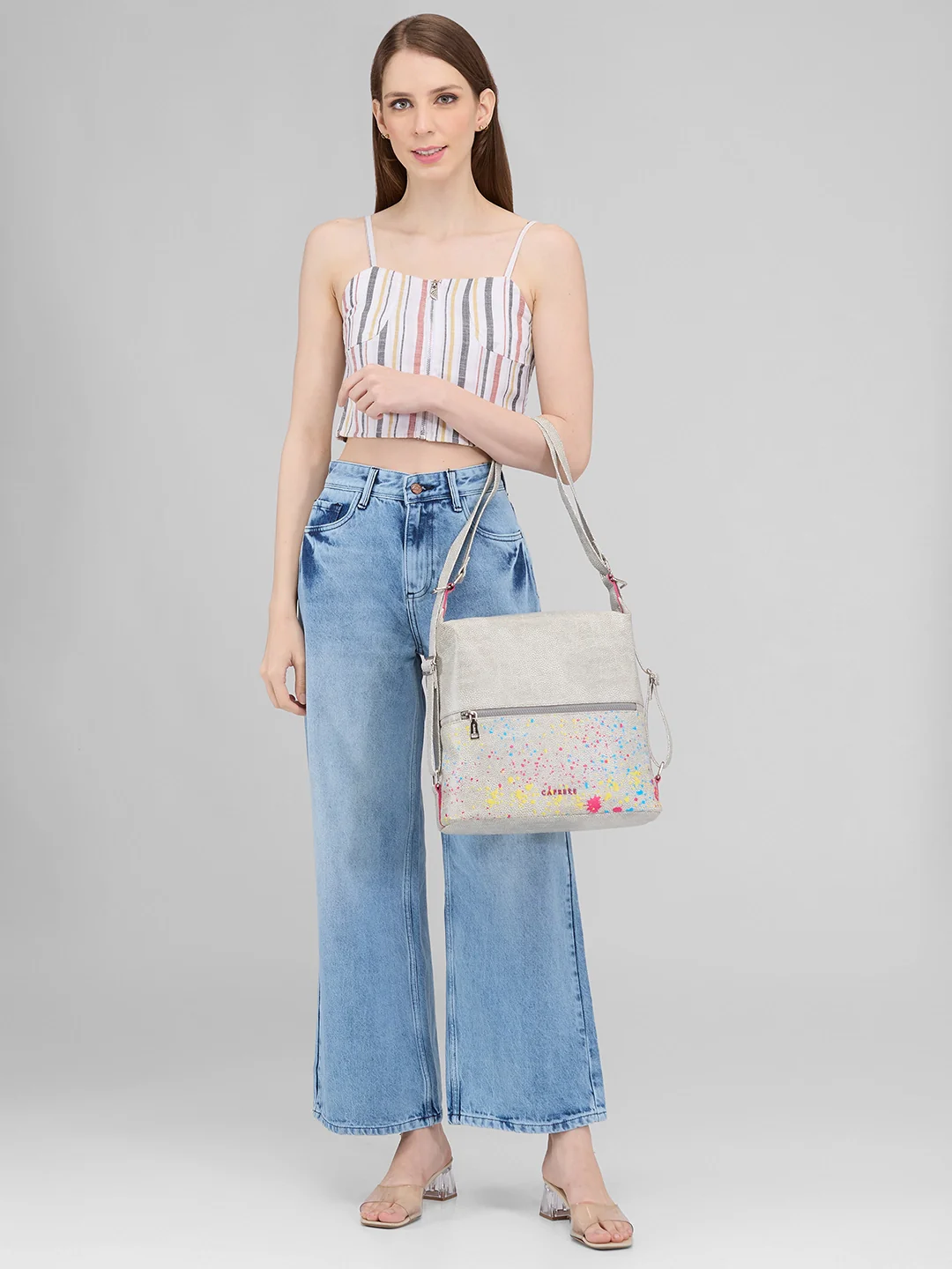 Caprese Splash Medium Beige Backpack - Image 11