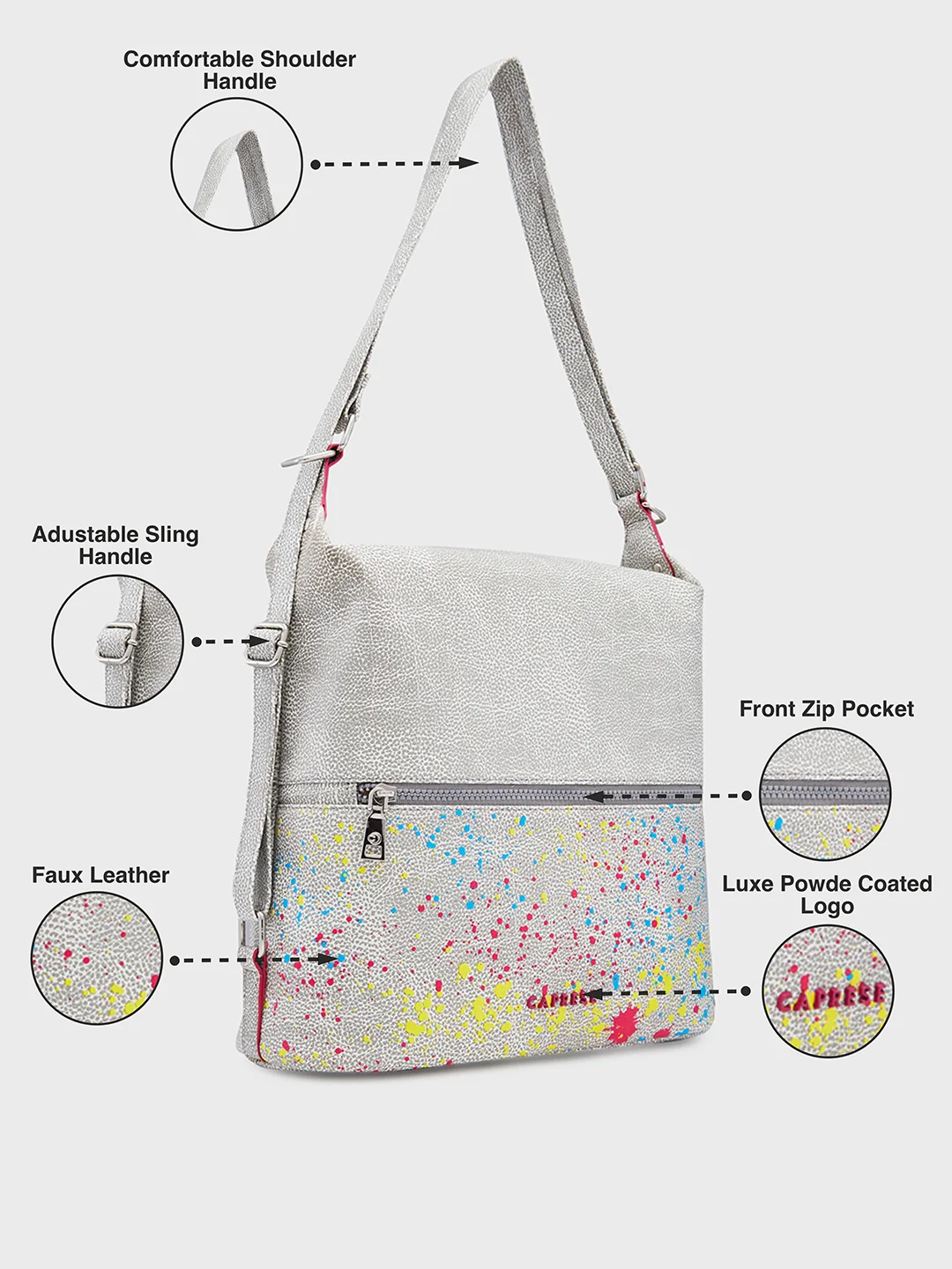 Caprese Splash Medium Beige Backpack - Image 6
