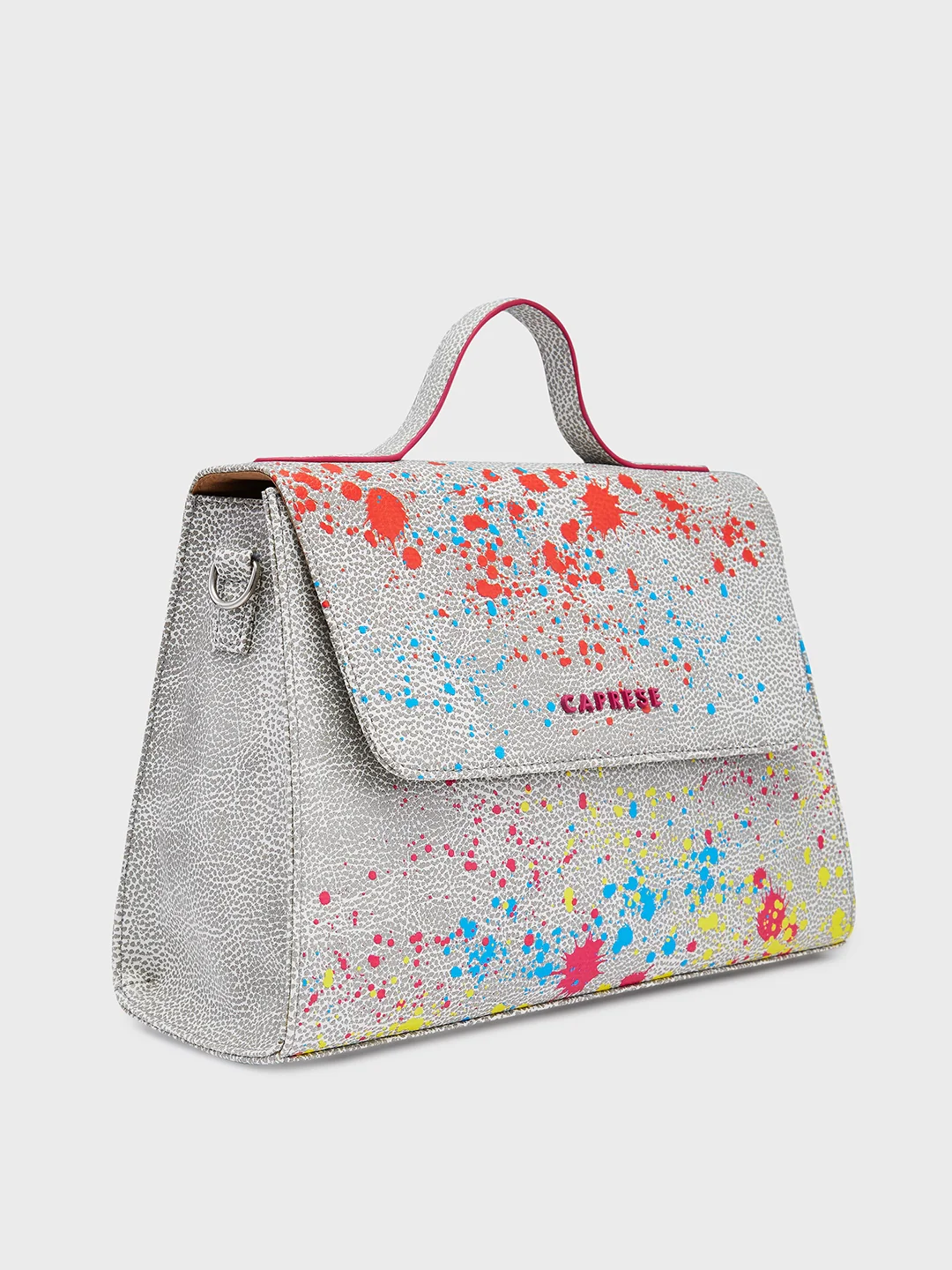 Caprese Splash Medium Beige Satchel - Image 4