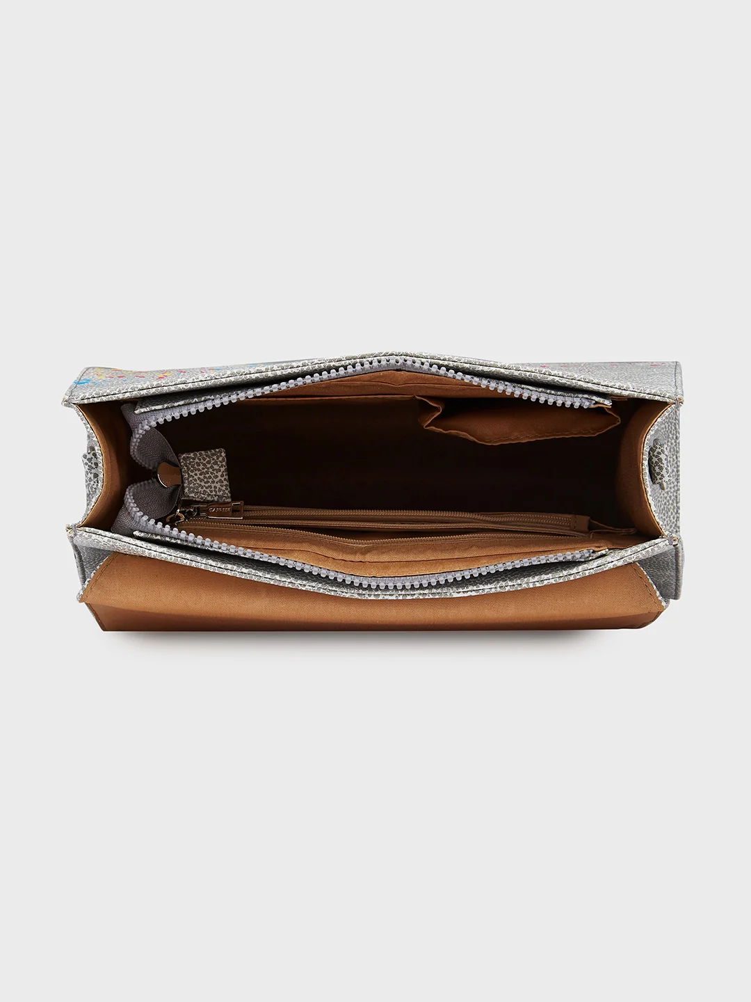 Caprese Splash Medium Beige Satchel - Image 9