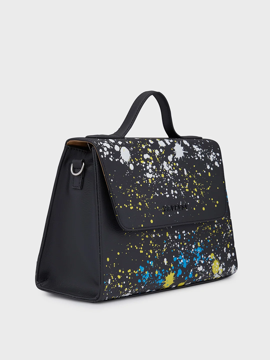Caprese Splash Medium Black Satchel - Image 4