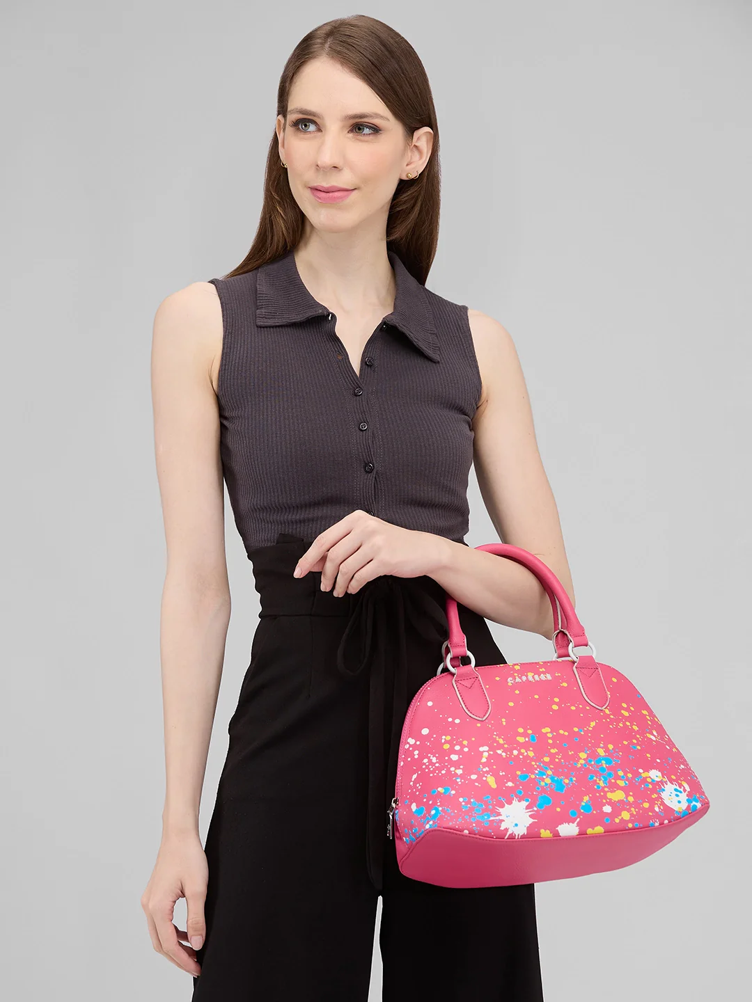 Caprese Splash Small Fuchsia Satchel - Image 3