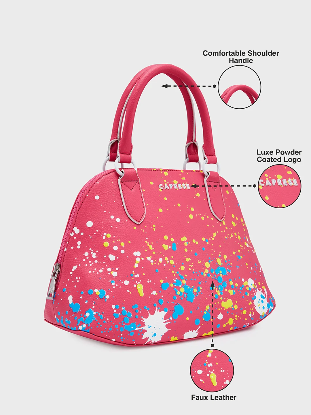 Caprese Splash Small Fuchsia Satchel - Image 7