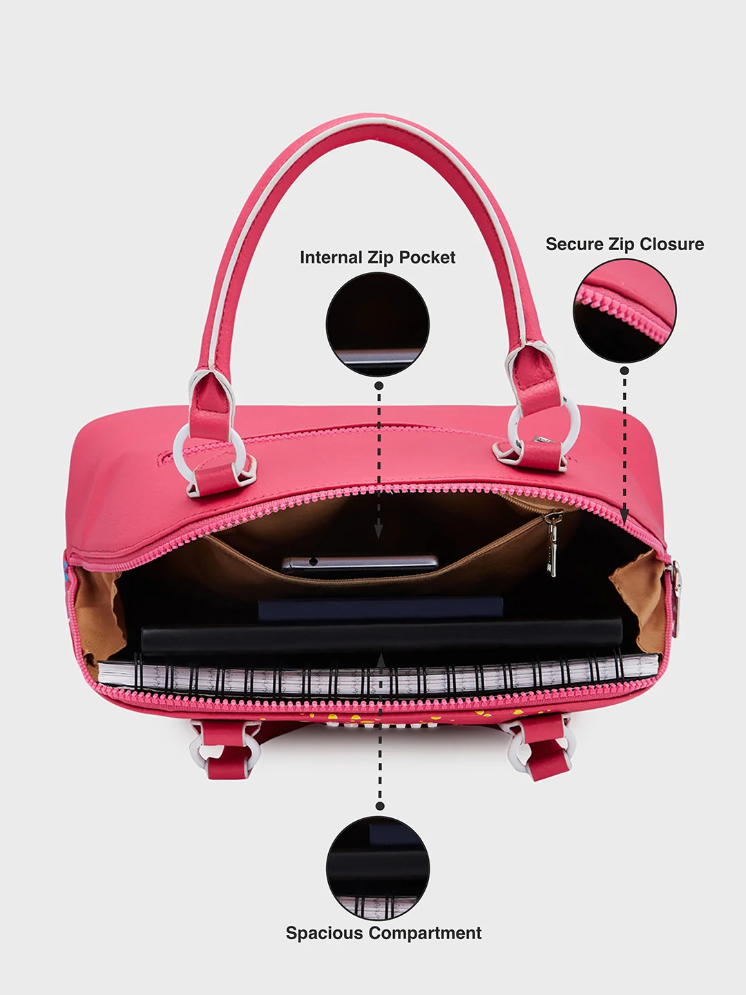 Caprese Splash Small Fuchsia Satchel - Image 9