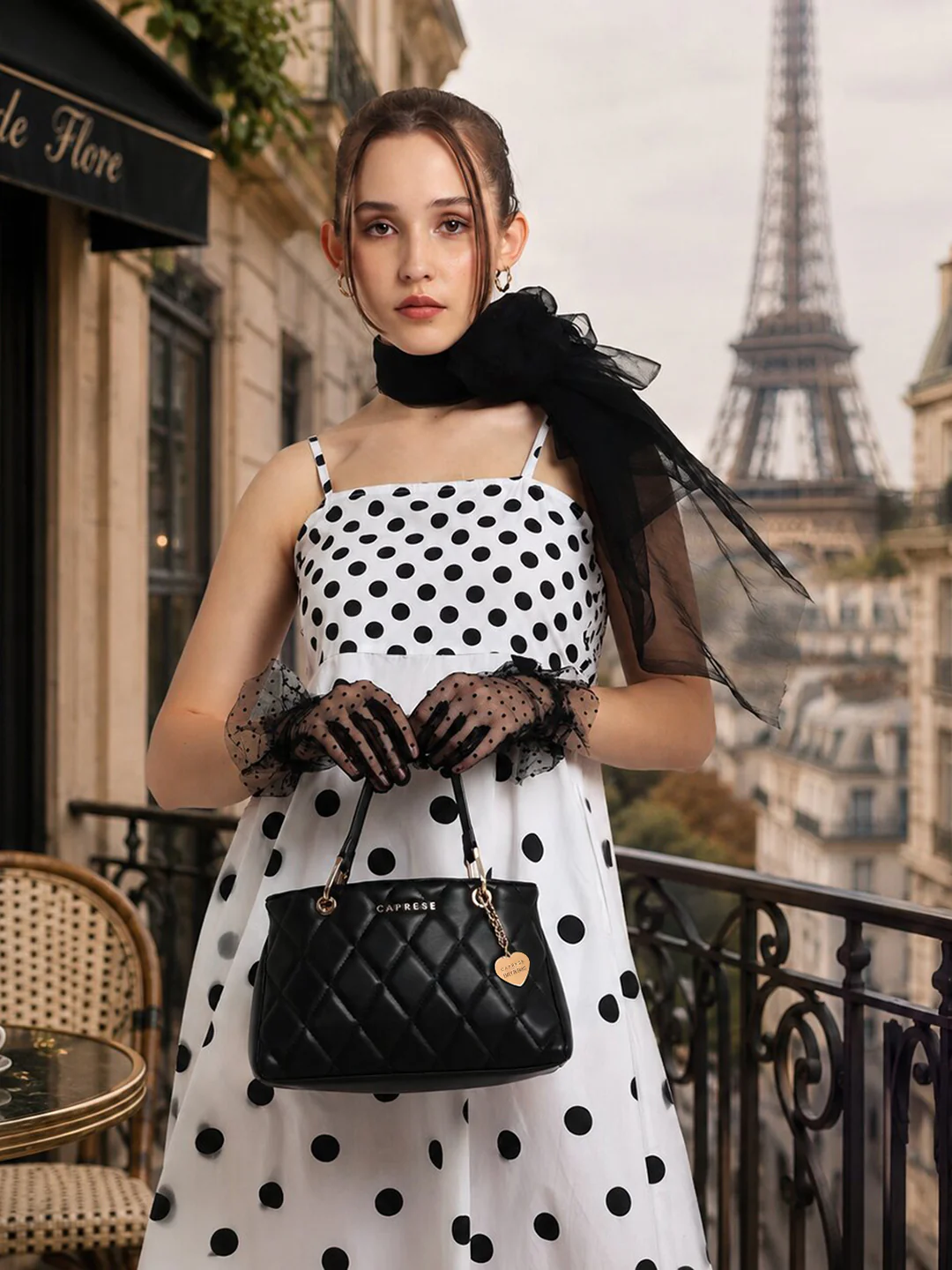 Caprese Stacey Small Black Satchel Bag - Image 6