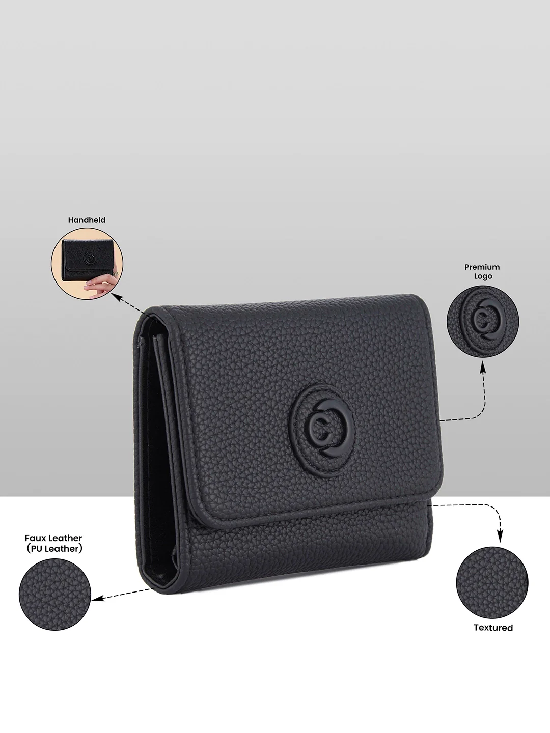 Caprese Suite Medium Black Wallet - Image 3