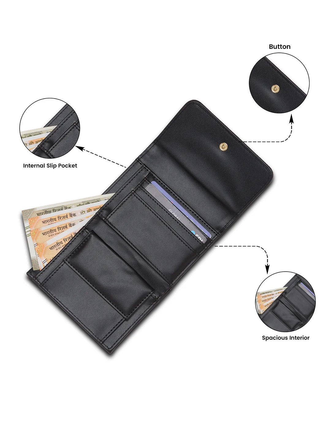 Caprese Suite Medium Black Wallet - Image 4