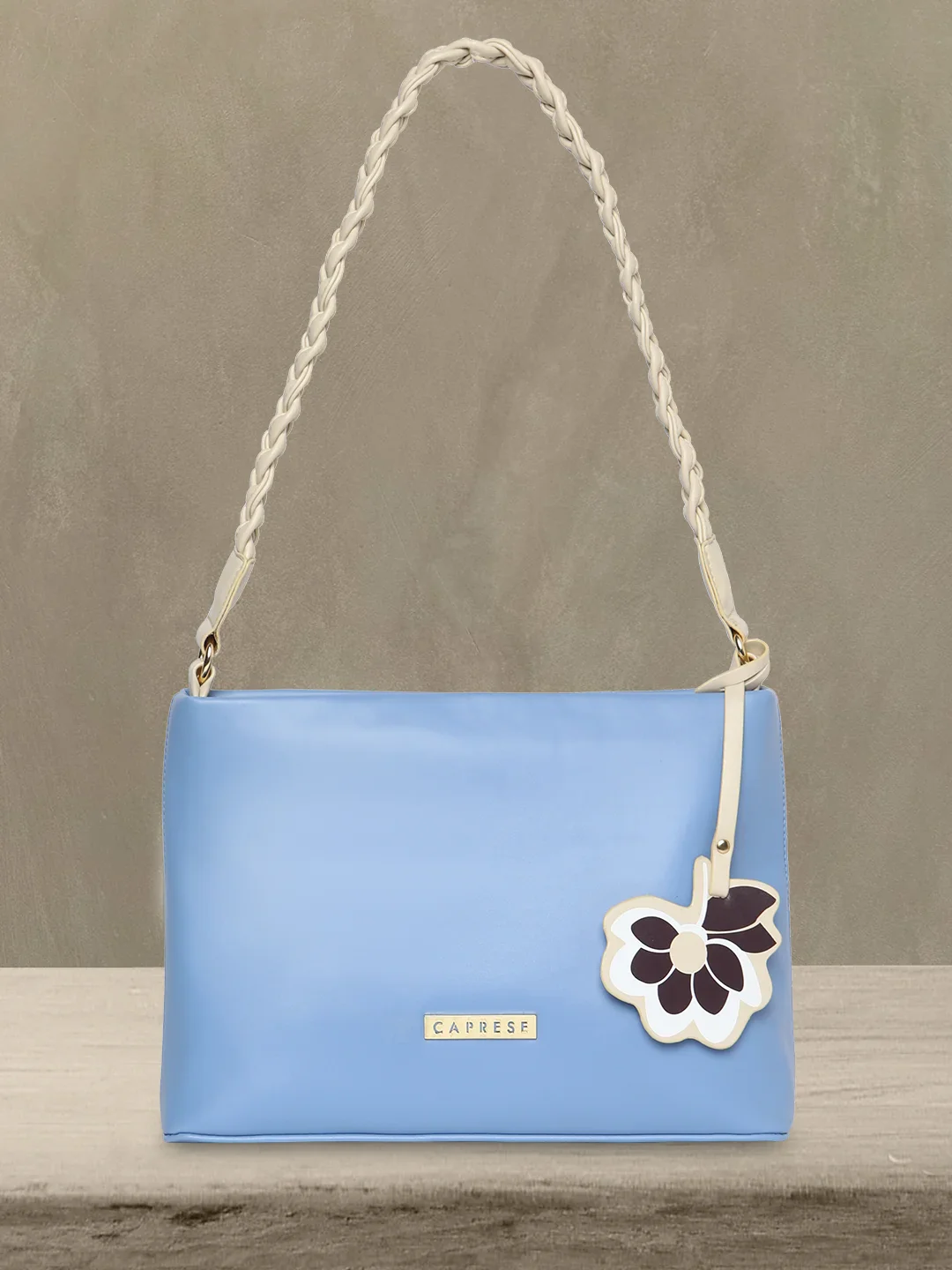 Caprese Sunshine Medium Powder Blue Baguette Bag - Image 2