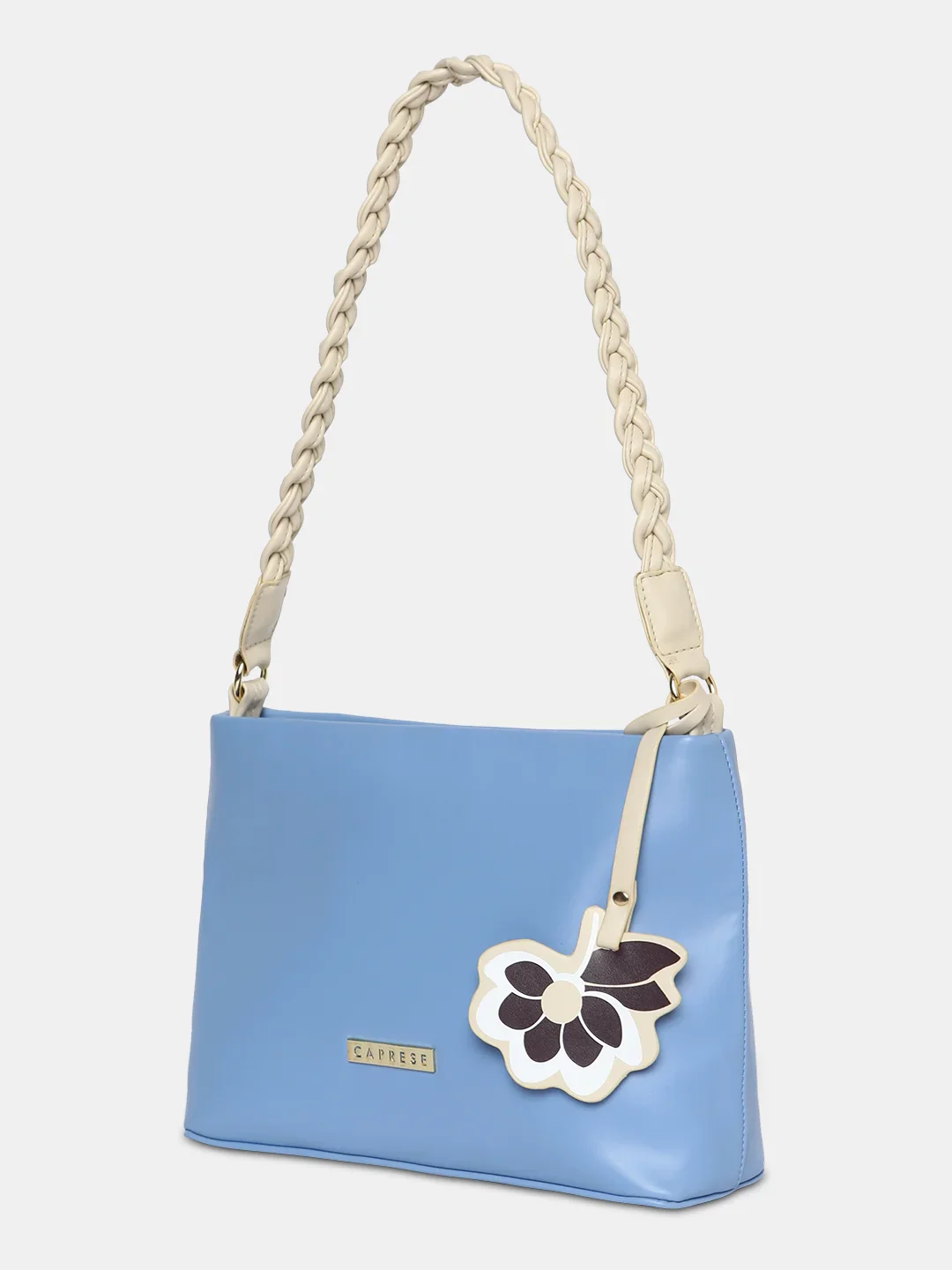 Caprese Sunshine Medium Powder Blue Baguette Bag - Image 5