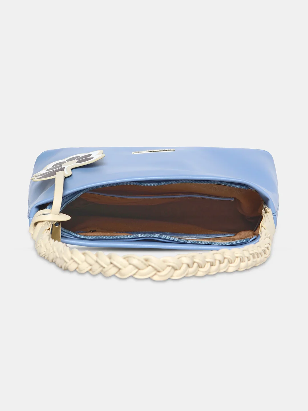 Caprese Sunshine Medium Powder Blue Baguette Bag - Image 9