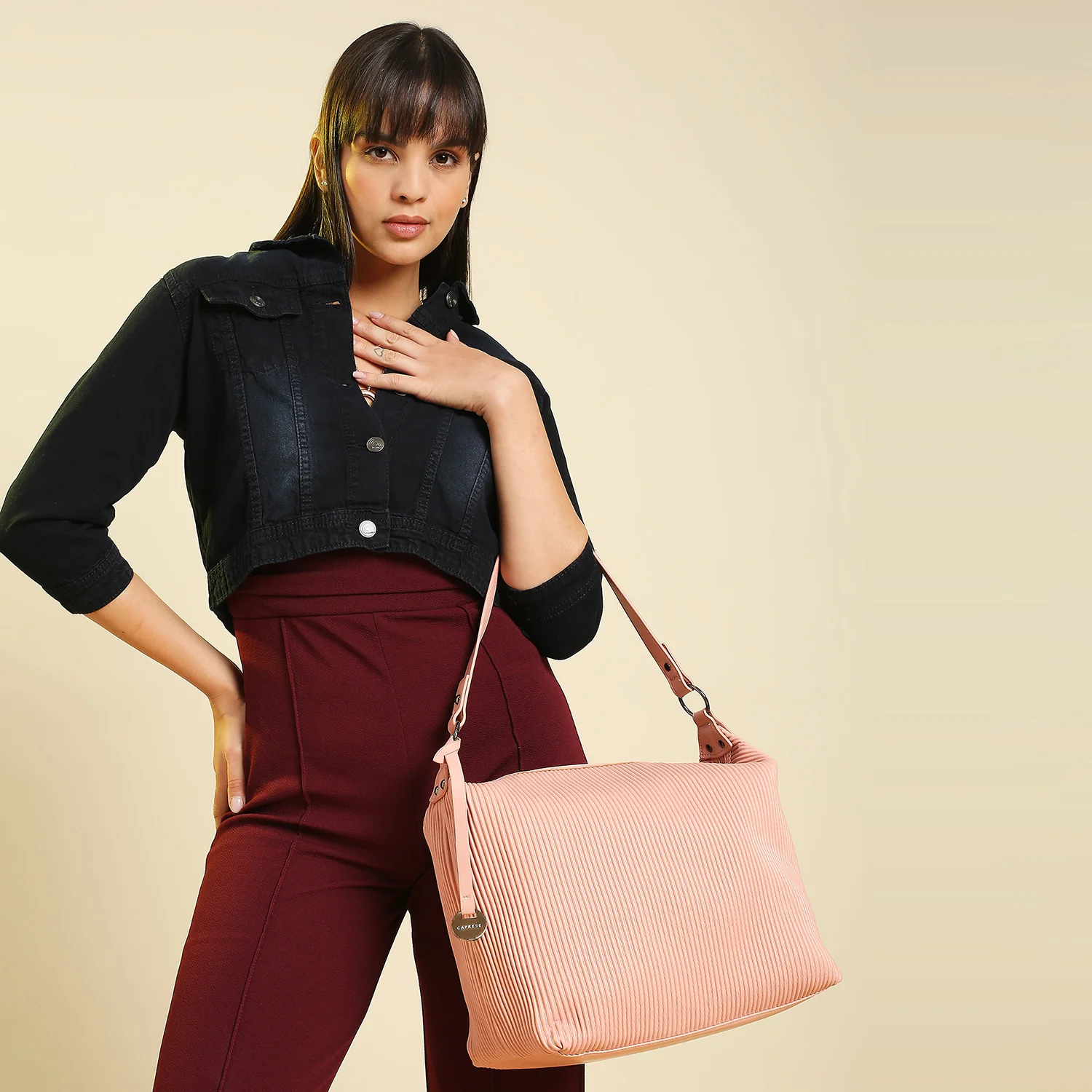 Caprese Symona Large Blush Hobo Bag - Image 3