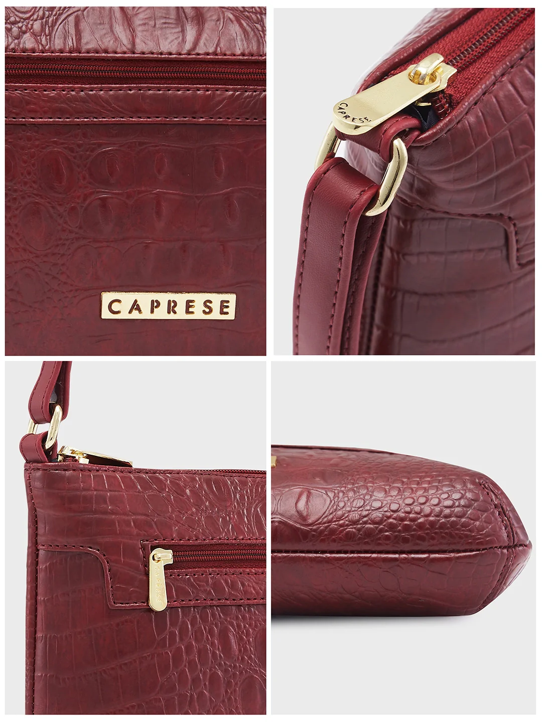 Caprese Syra Small Maroon Sling Bag - Image 14