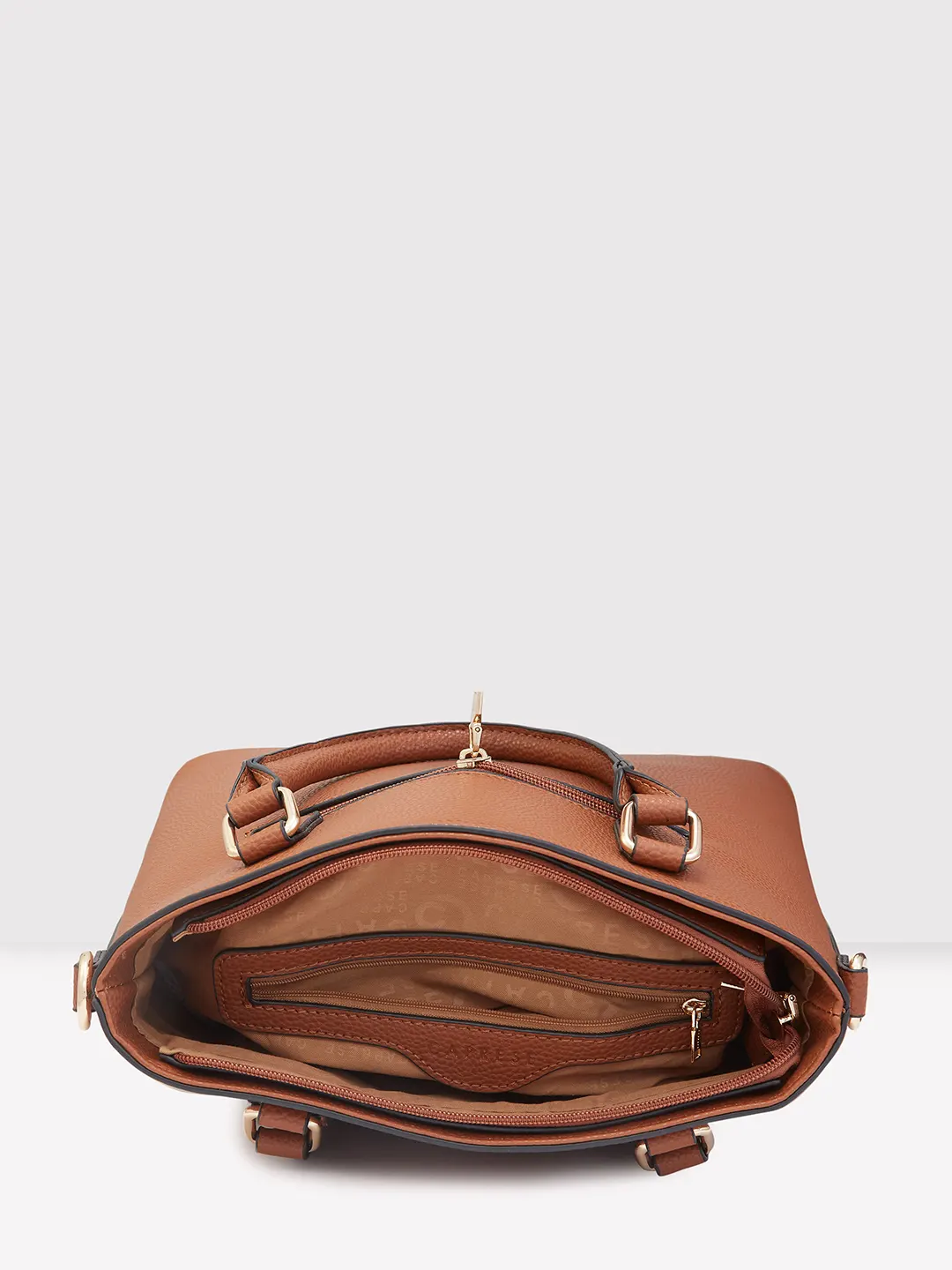Caprese Tasha Medium Tan Satchel Bag - Image 4