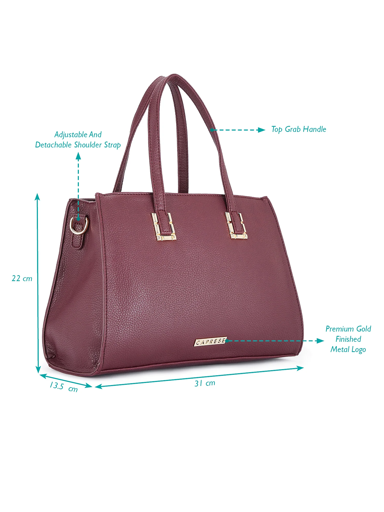 Caprese Thyma Small Plum Tote Bag - Image 3