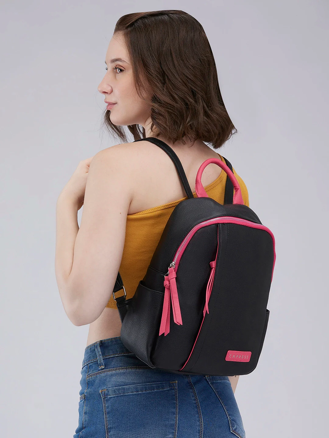 Caprese Tia Medium Black Backpack - Image 2