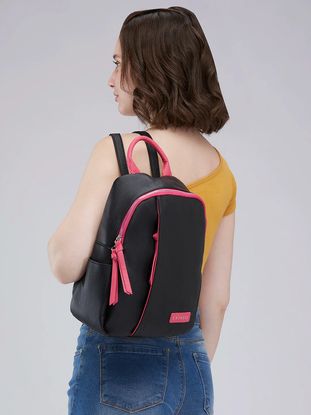 Caprese Tia Medium Black Backpack - Image 3