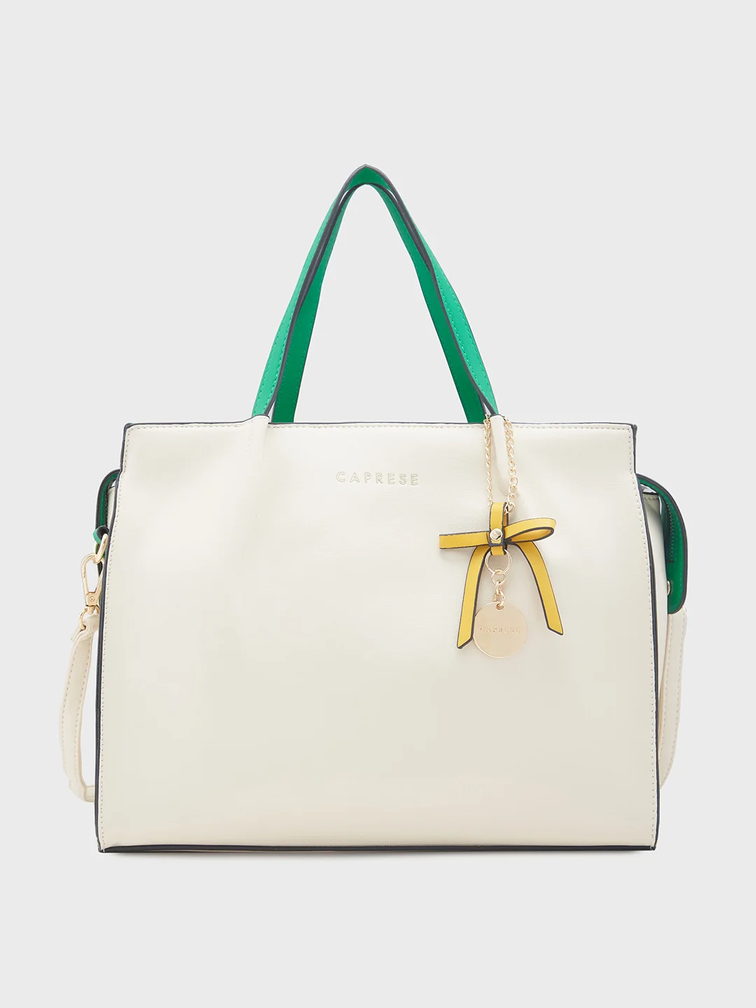 Caprese Tiera Large Cream Satchel Bag