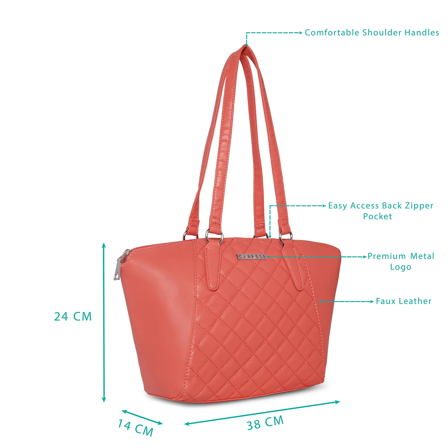 Caprese Til Large Coral Tote Bag - Image 4