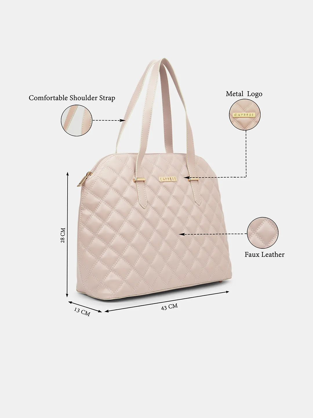 Caprese  Tilly Large Powder Pink Satchel Bag - Image 7