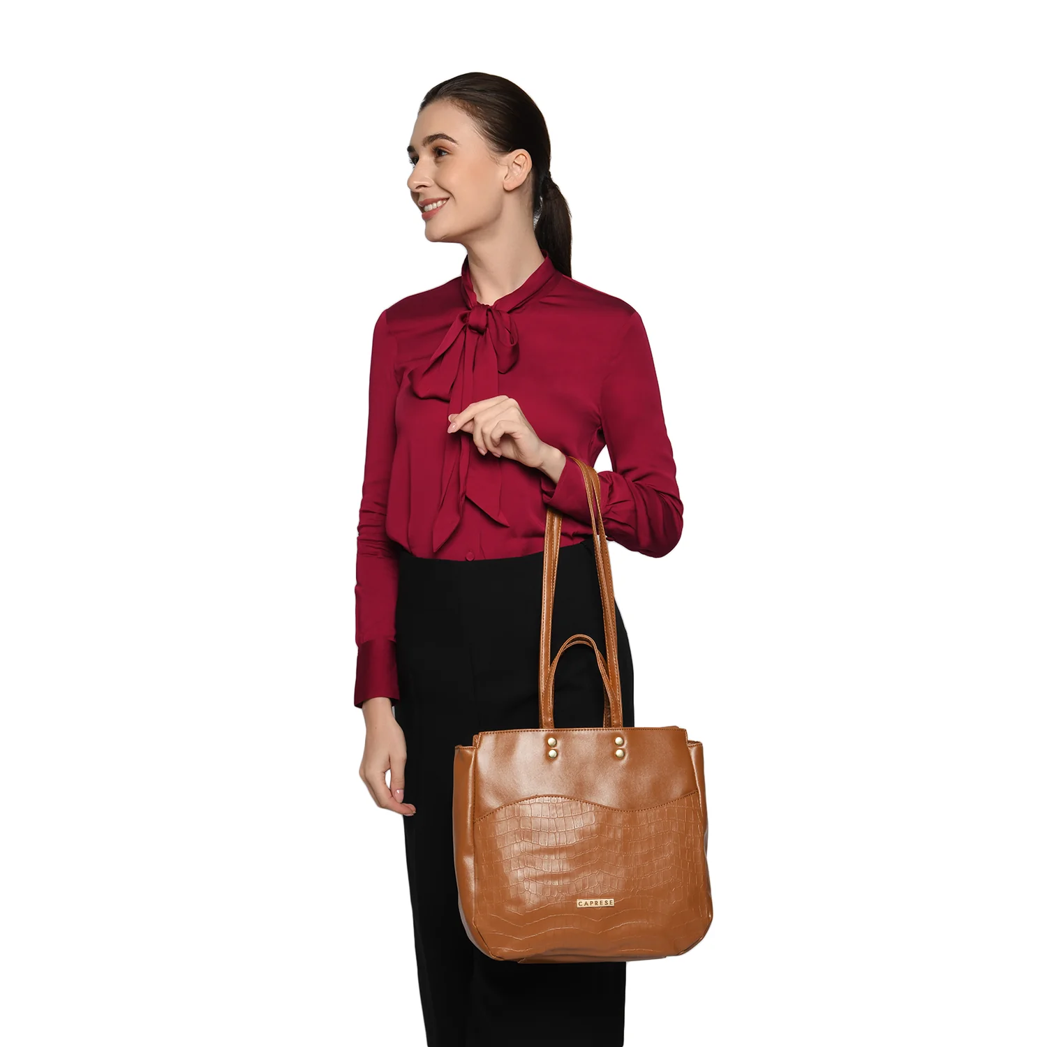 Caprese Tio Large Brown Tote Bag - Image 2