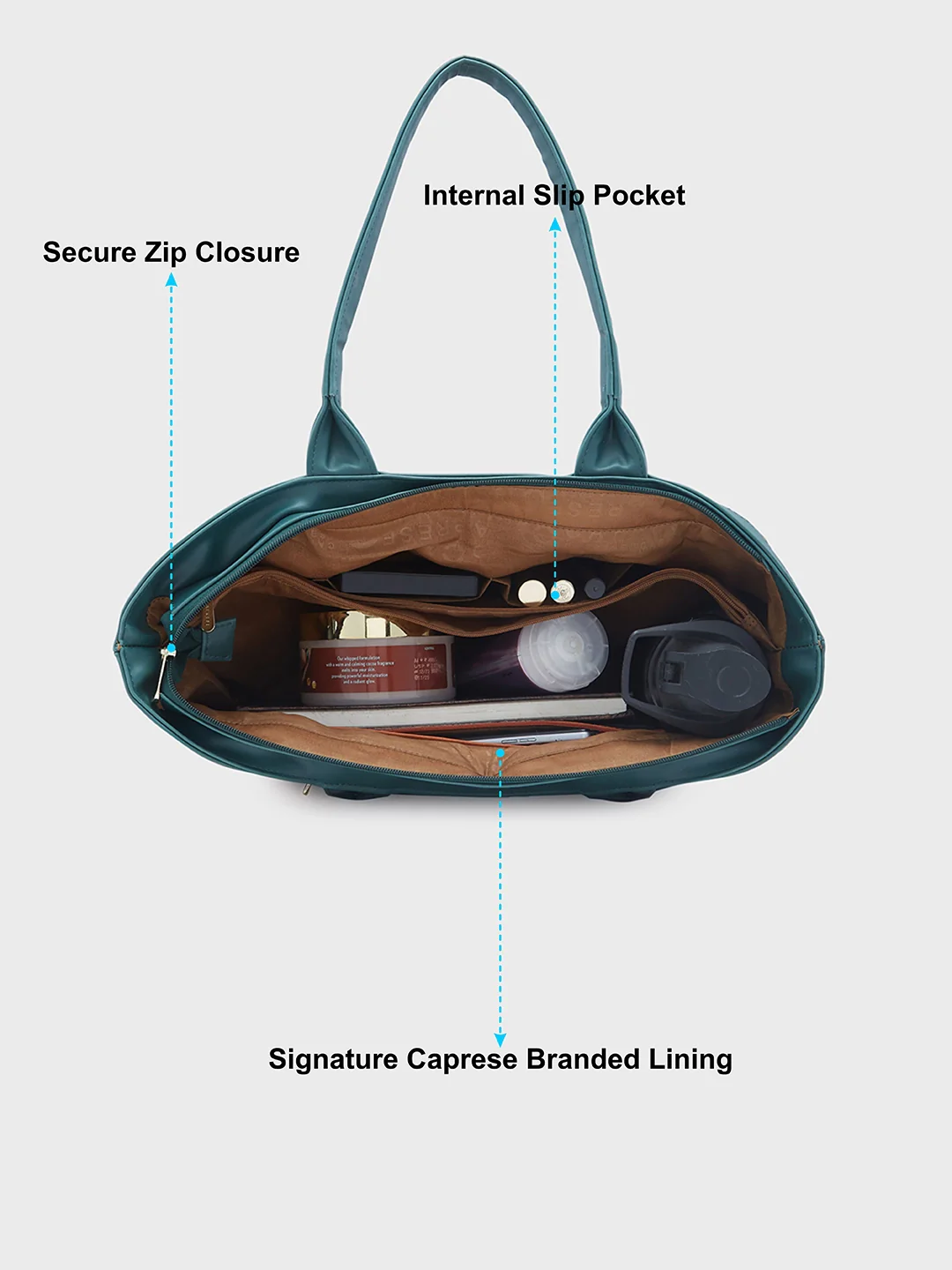 Caprese Tivoli Medium Tan Tote Bag - Image 8