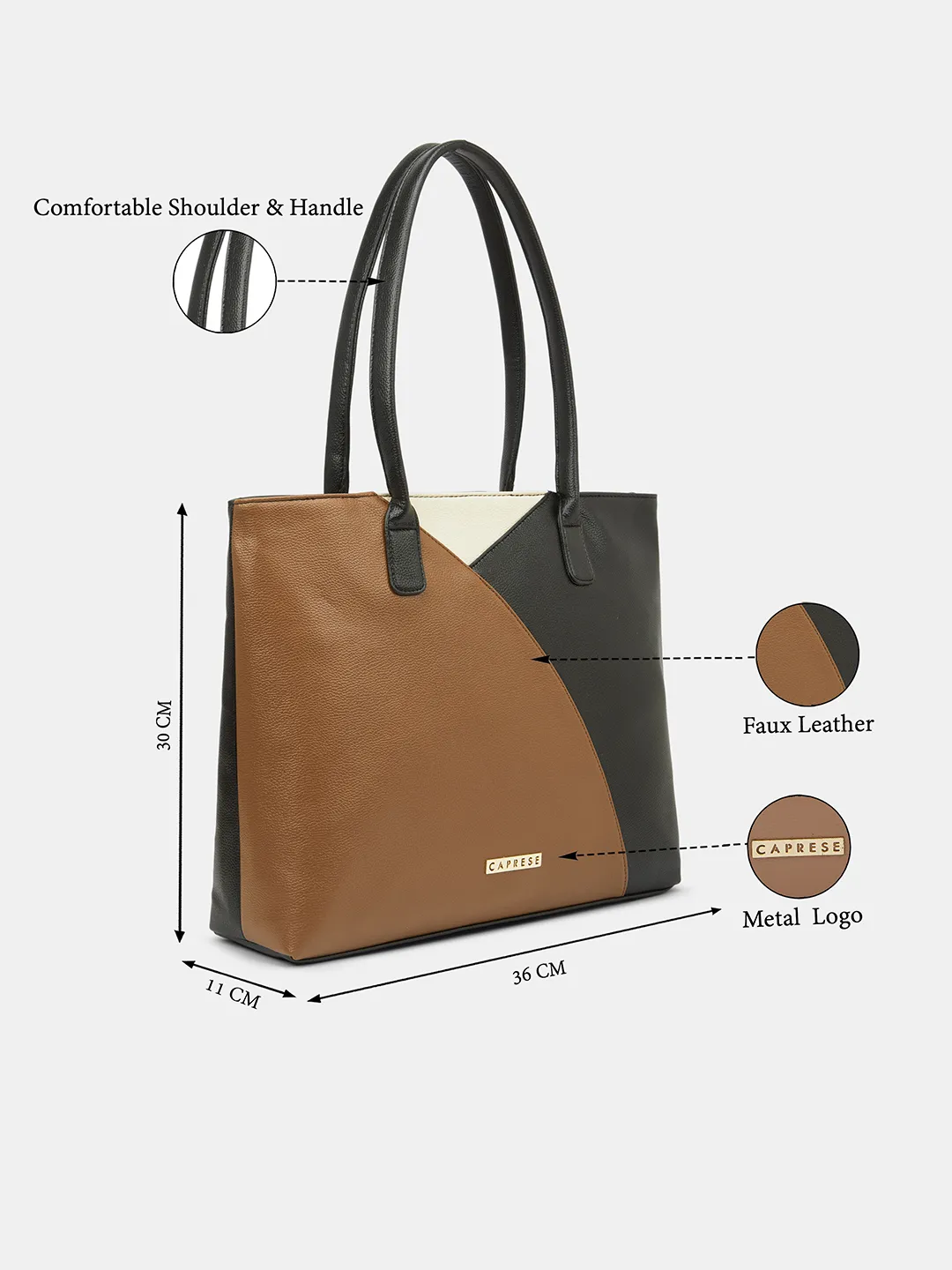 Caprese Toby Large Black Tote Bag - Image 3