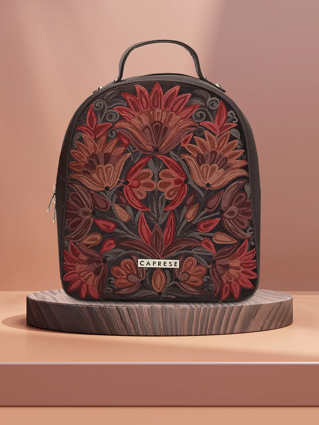 Caprese Tresna Medium Brown Backpack - Image 7