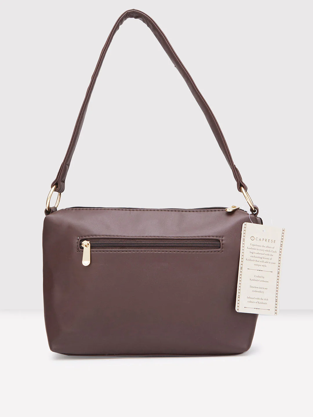 Caprese Tresna Embroidery Brown Crossbody Bag - Image 4
