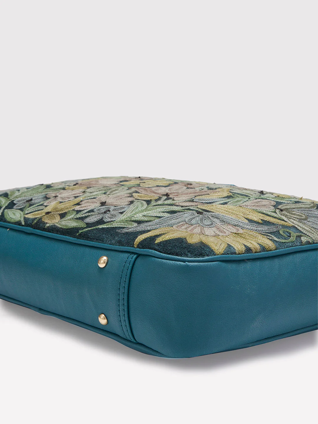 Caprese Tresna Embroidery Large Green Laptop Tote - Image 6