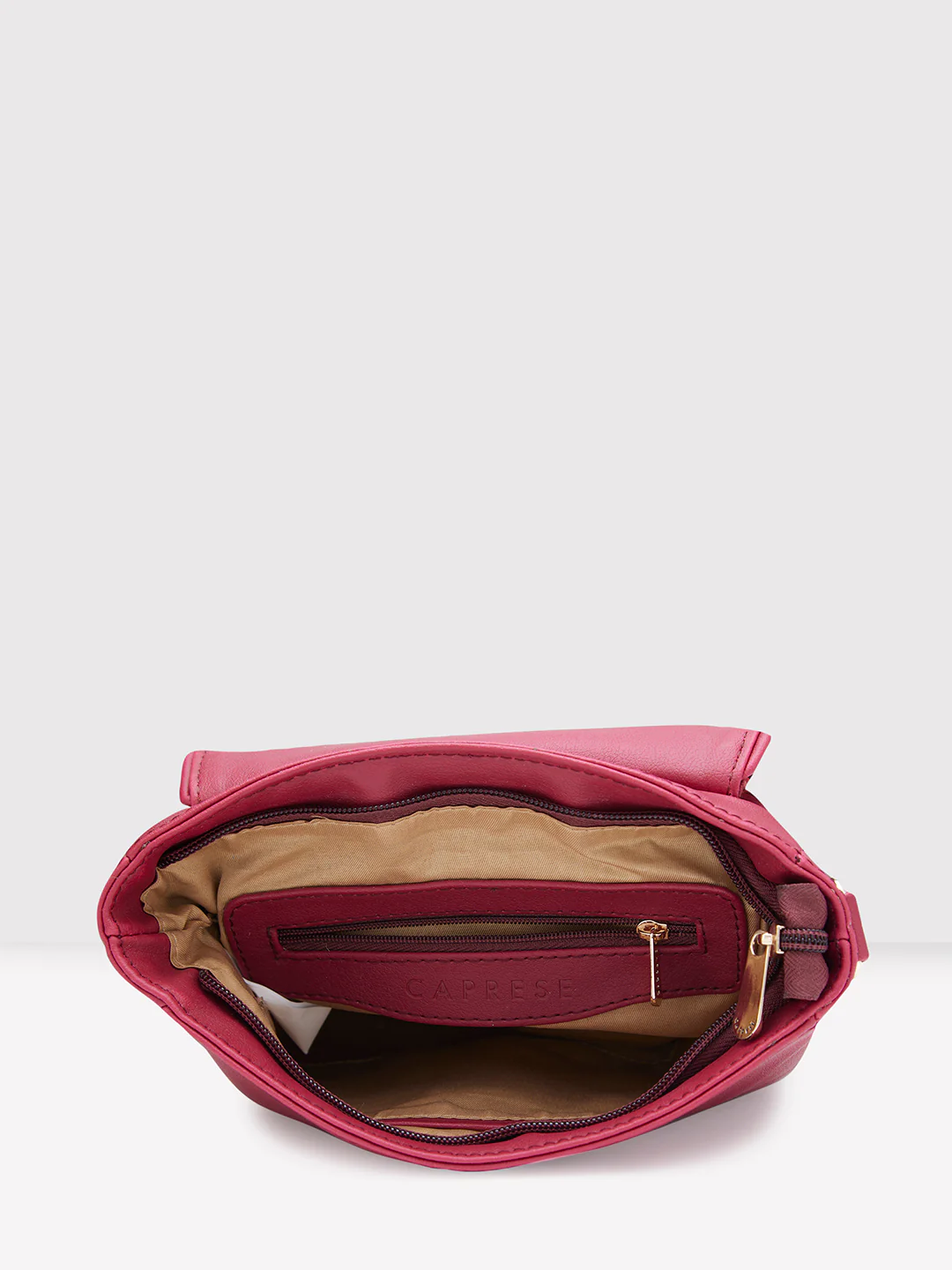 Caprese Tresna Large Maroon Sling Bag - Image 8