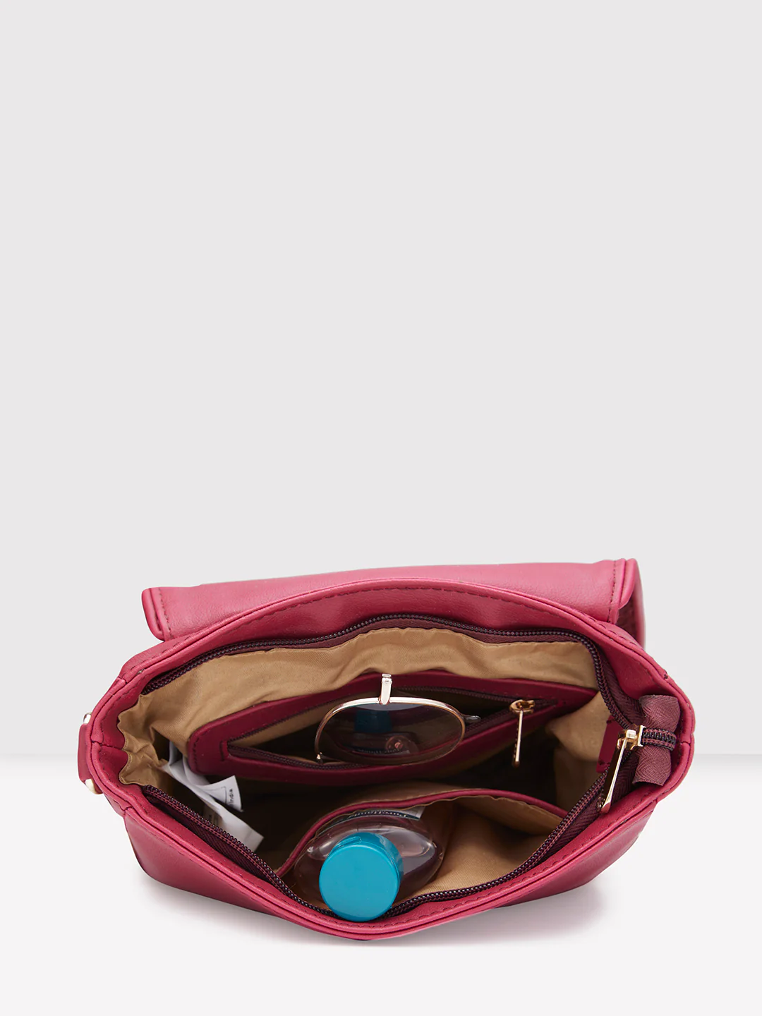 Caprese Tresna Large Maroon Sling Bag - Image 9