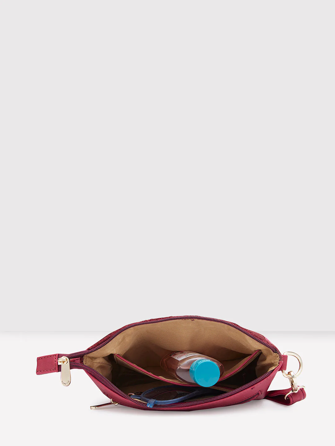 Caprese Tresna Small Maroon Sling Bag - Image 8