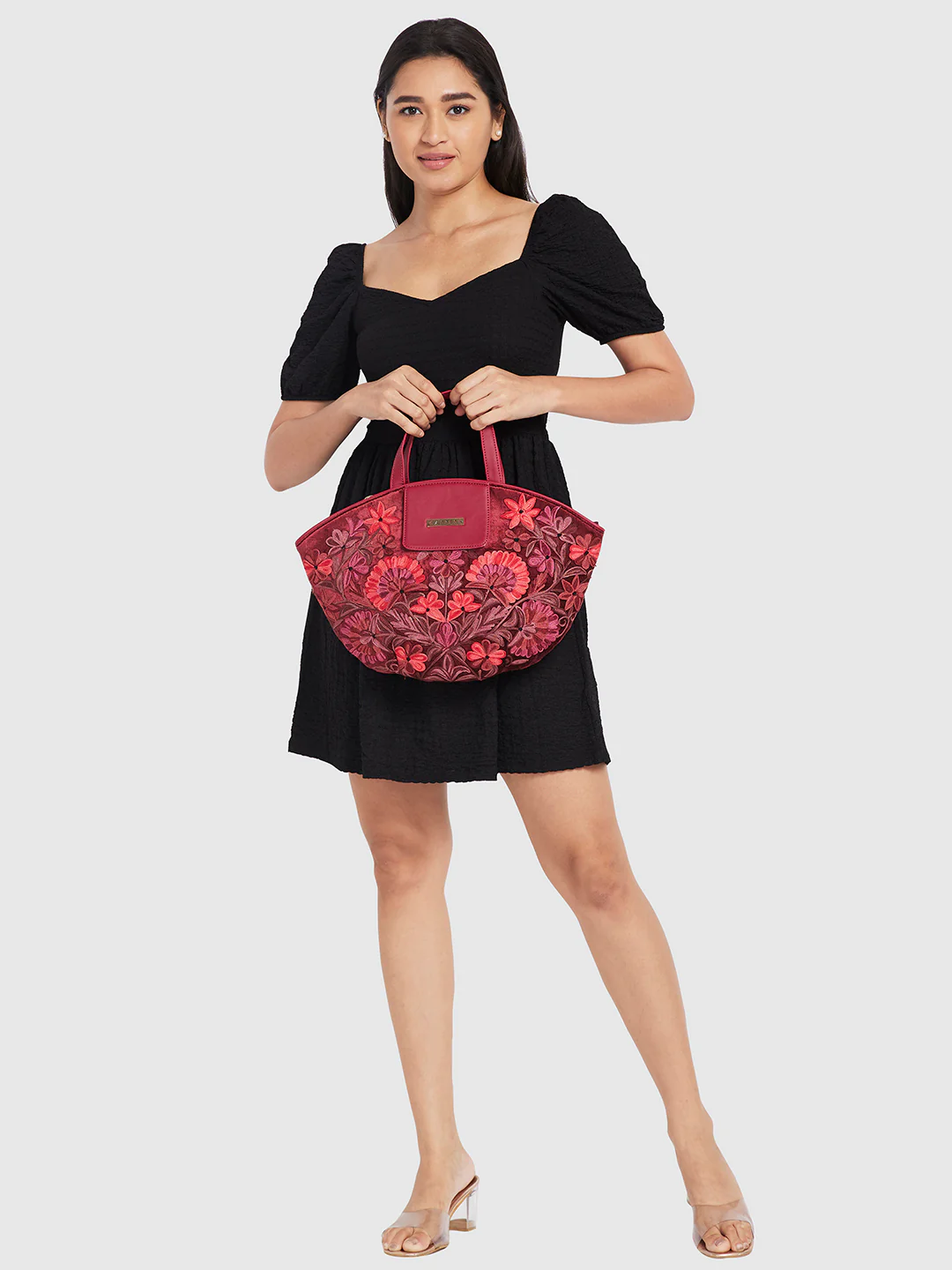 Caprese Tresna Medium Maroon Tote Bag - Image 2