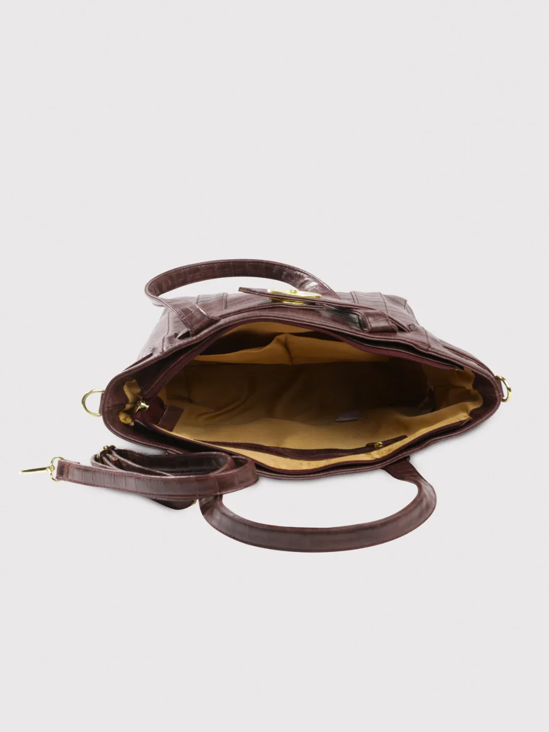 Caprese Treza Large Plum Satchel Bag - Image 10