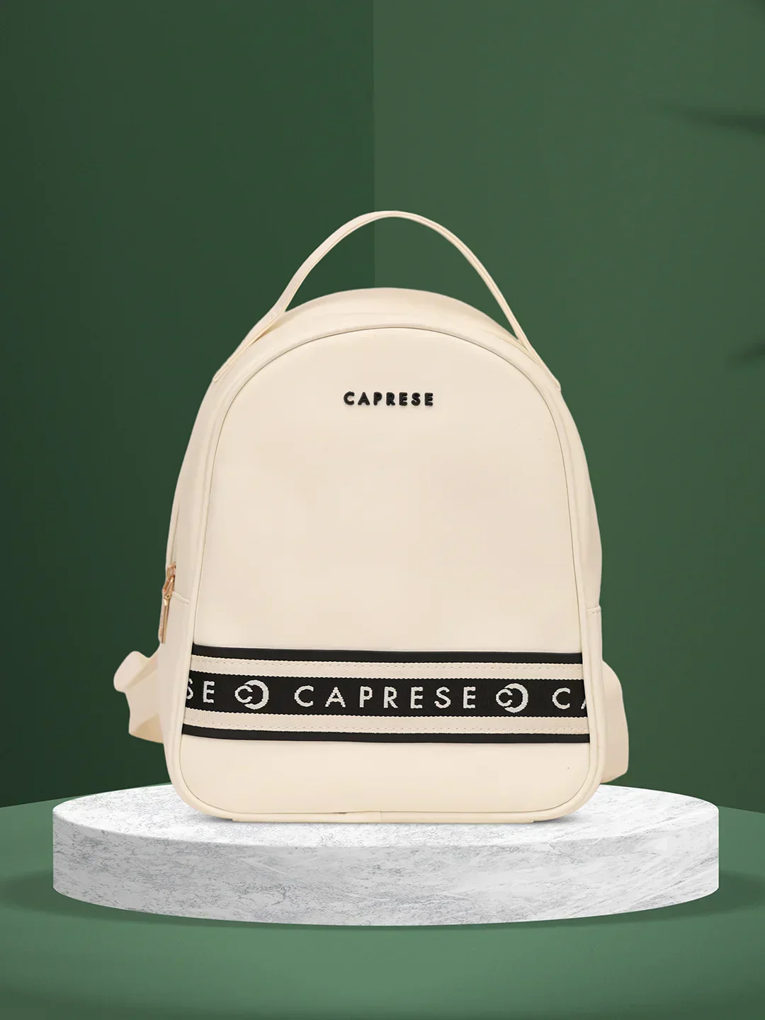 Caprese Trinity Medium Cream Backpack - Image 3