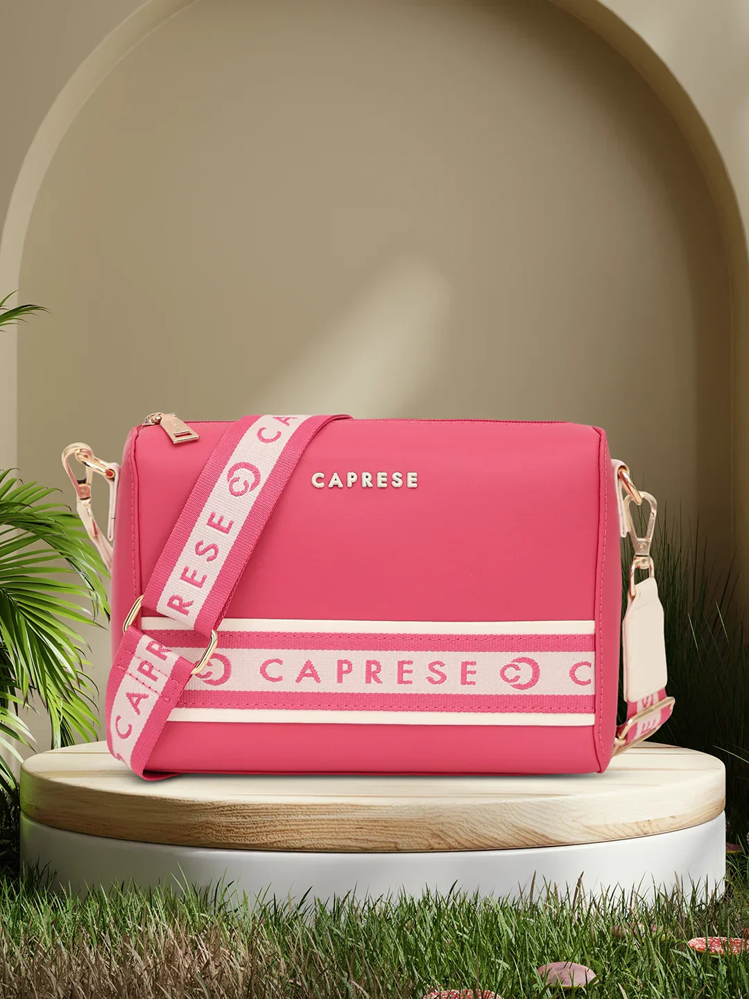 Caprese Trinity Medium Fuchsia Sling Bag - Image 11