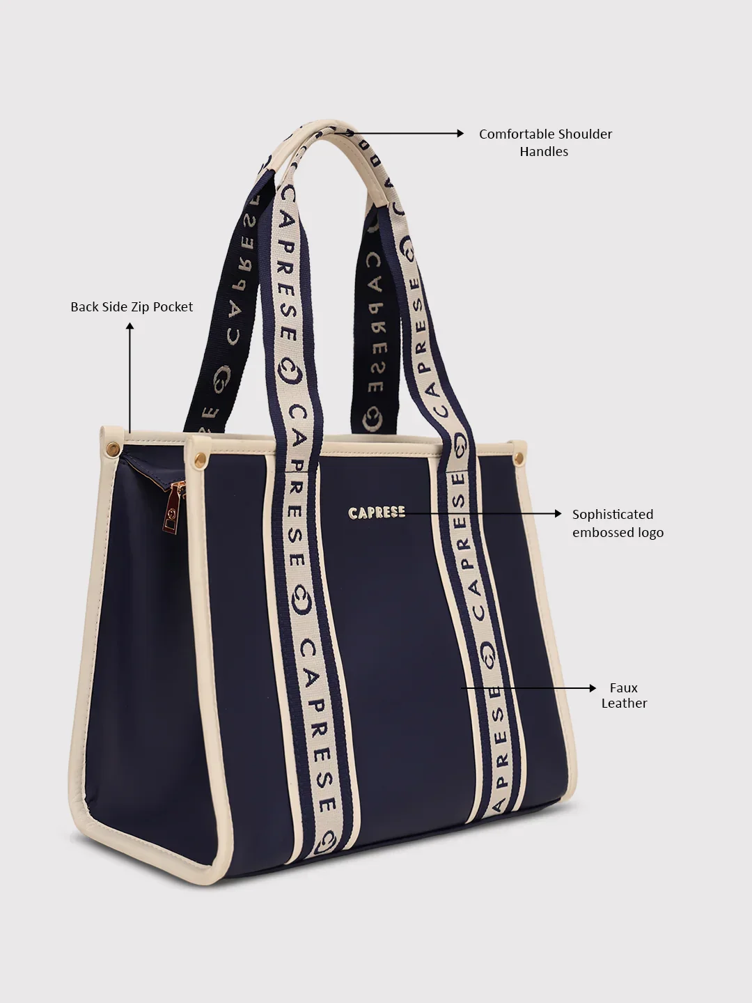 Caprese Trinity Medium Navy Tote Bag - Image 4