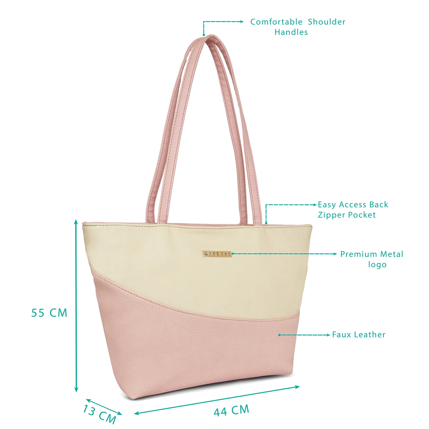 Caprese Tryst Large Peach Satchel Bag - Image 3