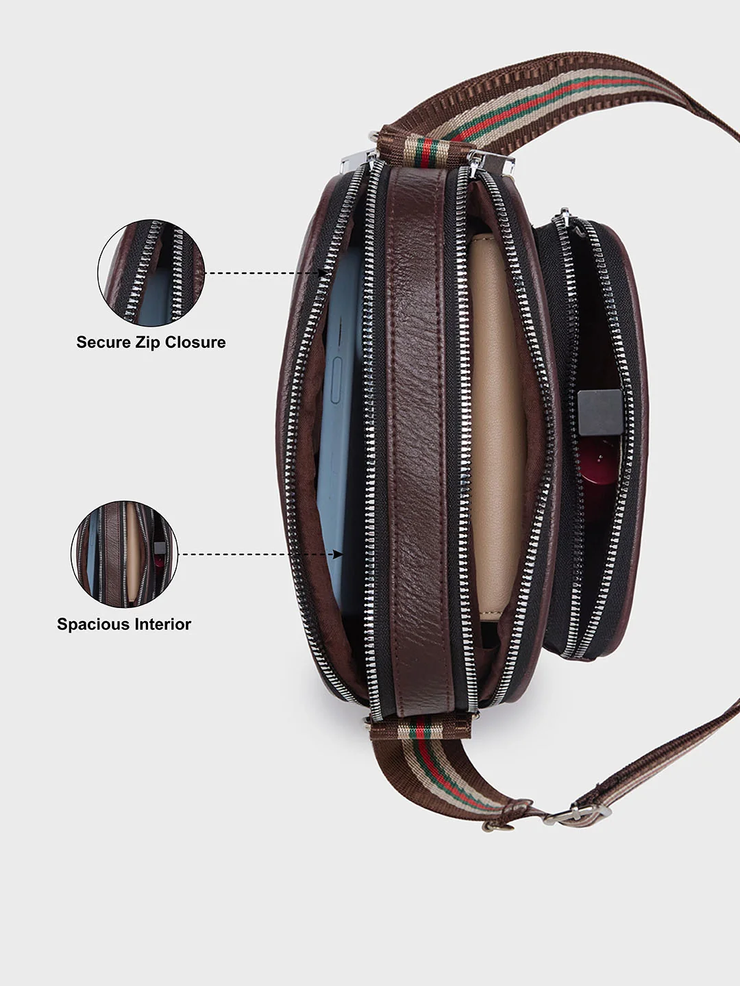 Caprese Tyko Medium Black Sling Bag - Image 7