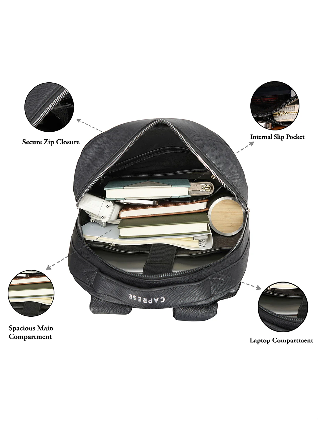 Caprese Uranus Large Black Backpack - Image 12