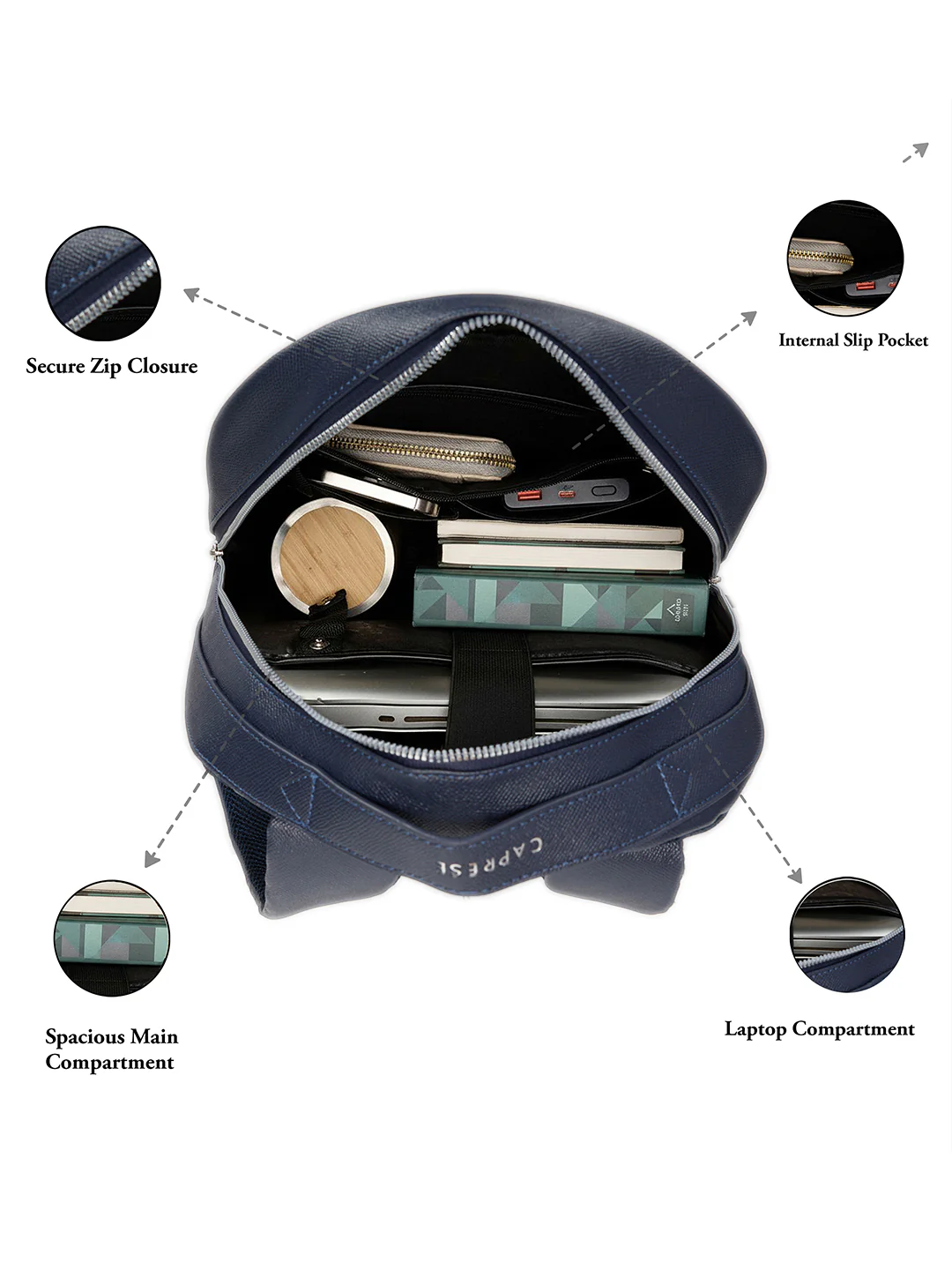 Caprese Uranus Large Navy Backpack - Image 12
