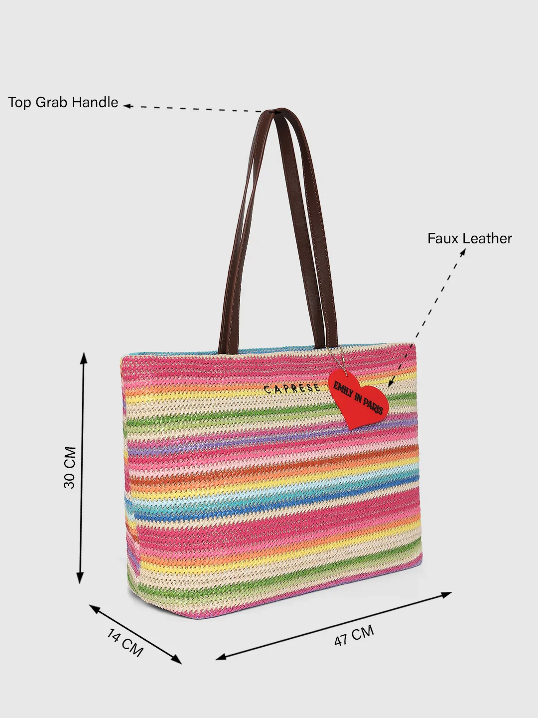 Caprese Vandee Medium Pink Tote Bag - Image 5