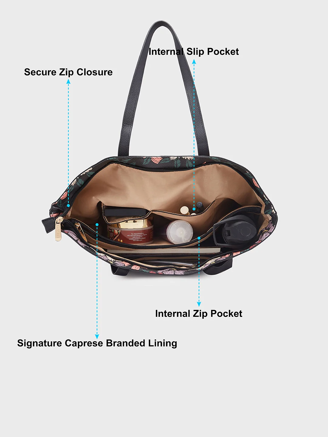Caprese Vanessa Large Black Tote Bag - Image 8