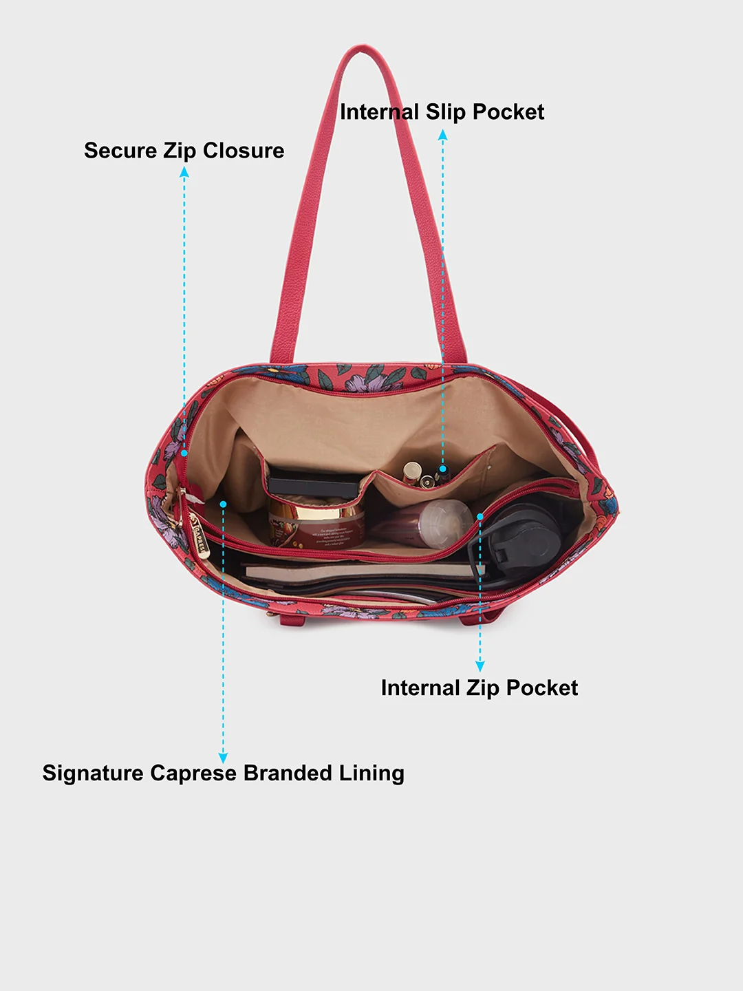 Caprese Vanessa Large Fuchsia Tote Bag - Image 5