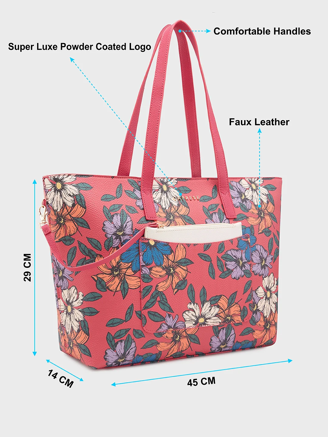 Caprese Vanessa Large Fuchsia Tote Bag - Image 6