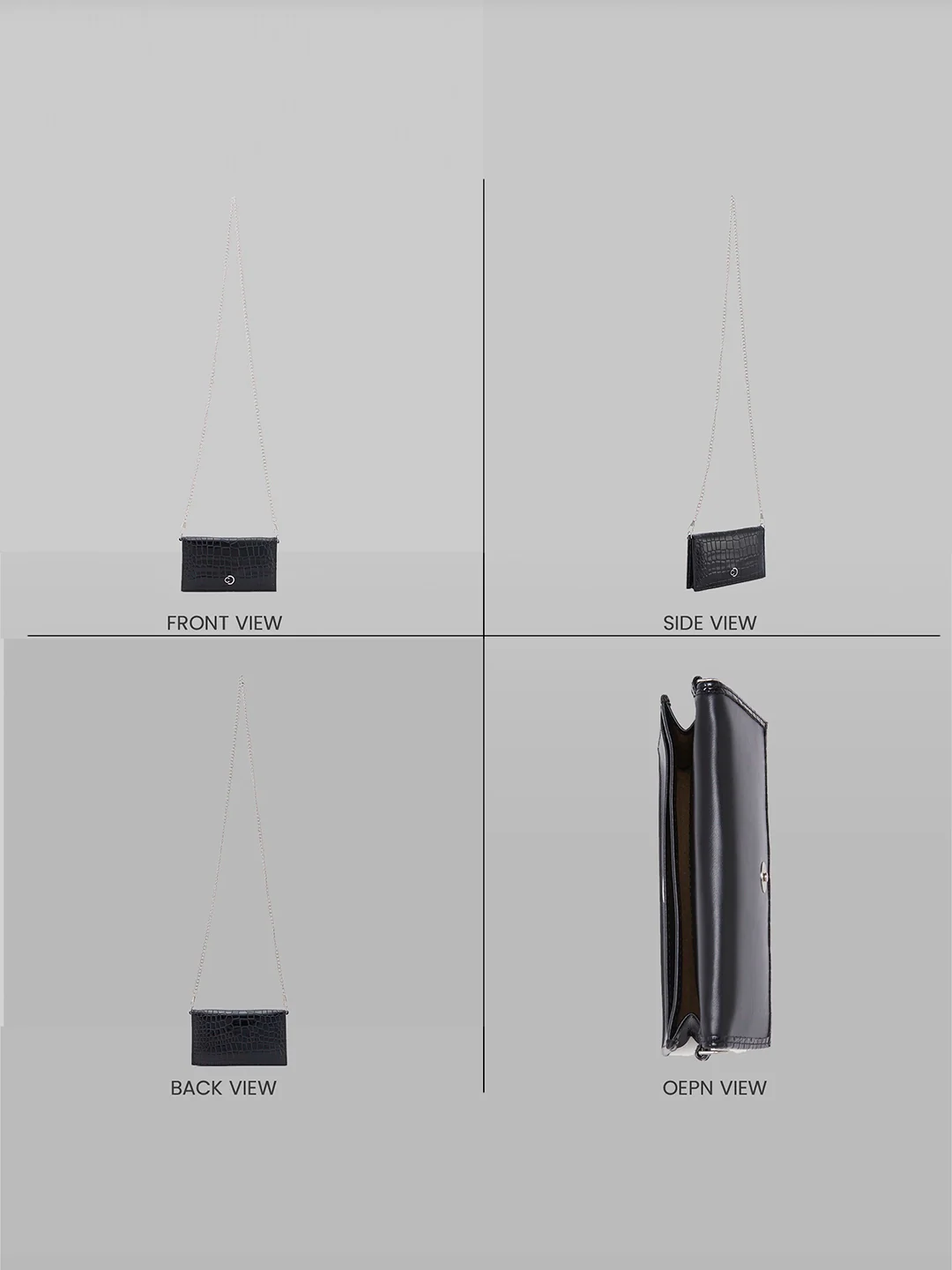 Caprese Vega Small Black Sling Bag - Image 4